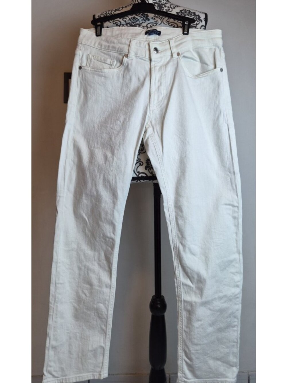 Peter Millar Crown Crafted White Jeans Men 32x30 Straight Leg 5-Pocket Denim - Picture 2 of 8